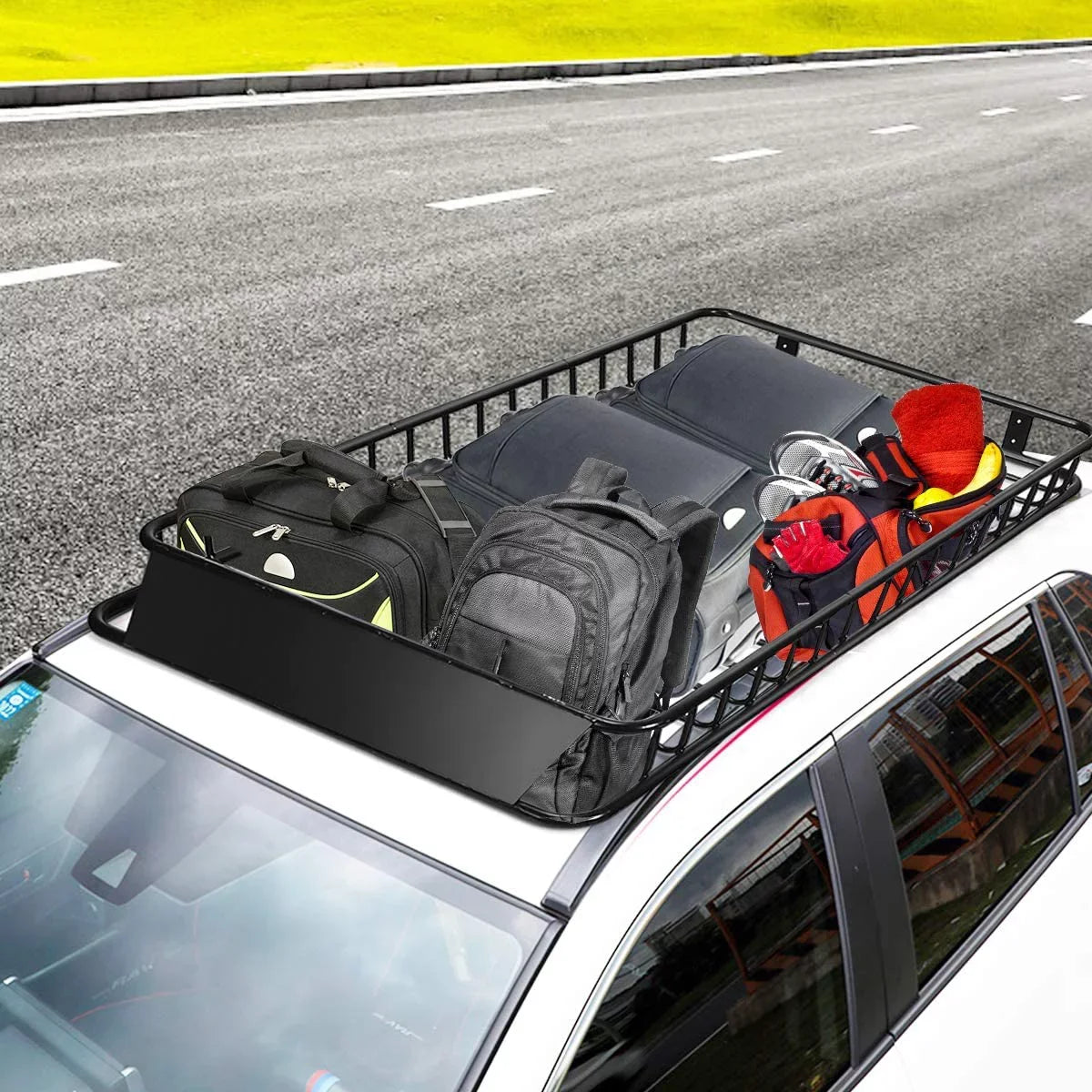 64" x 39”x 6” Roof Rack Cargo Basket with Extension, Universal Rooftop Cargo Carrier with 150lb Capacity, Car Top Luggage Holder Carrier for , Truck