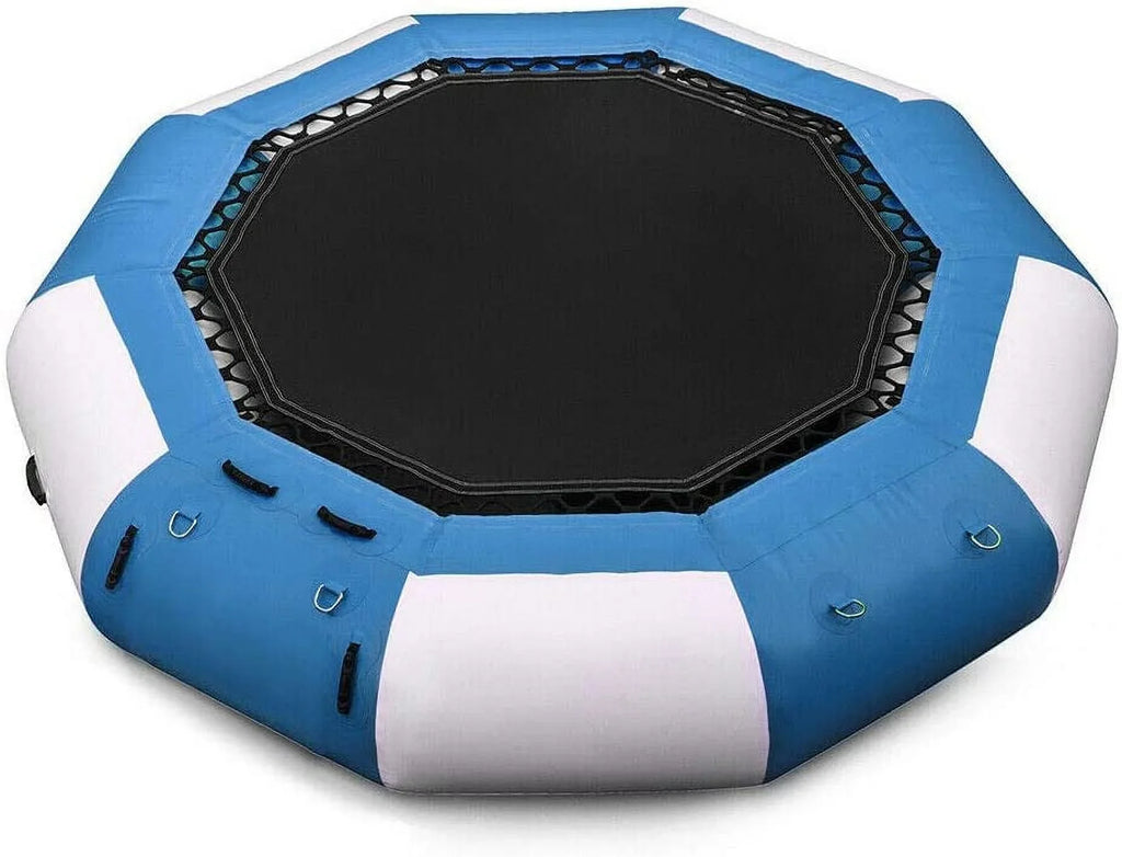 Miumaeov 17Ft Inflatable Water Trampoline Bouncer Jump Float Swimming Pool Beach Ring Platform Jump Floated 400kg/ 880lb