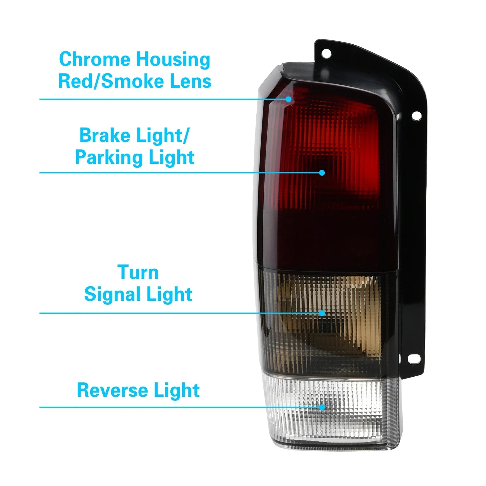 Fits for Jeep 97-01  Tail Lights Red/black Smoke Lens Rear Tail Lamps Set(Left + Right)Compatible with 1997-2001 Cherokee