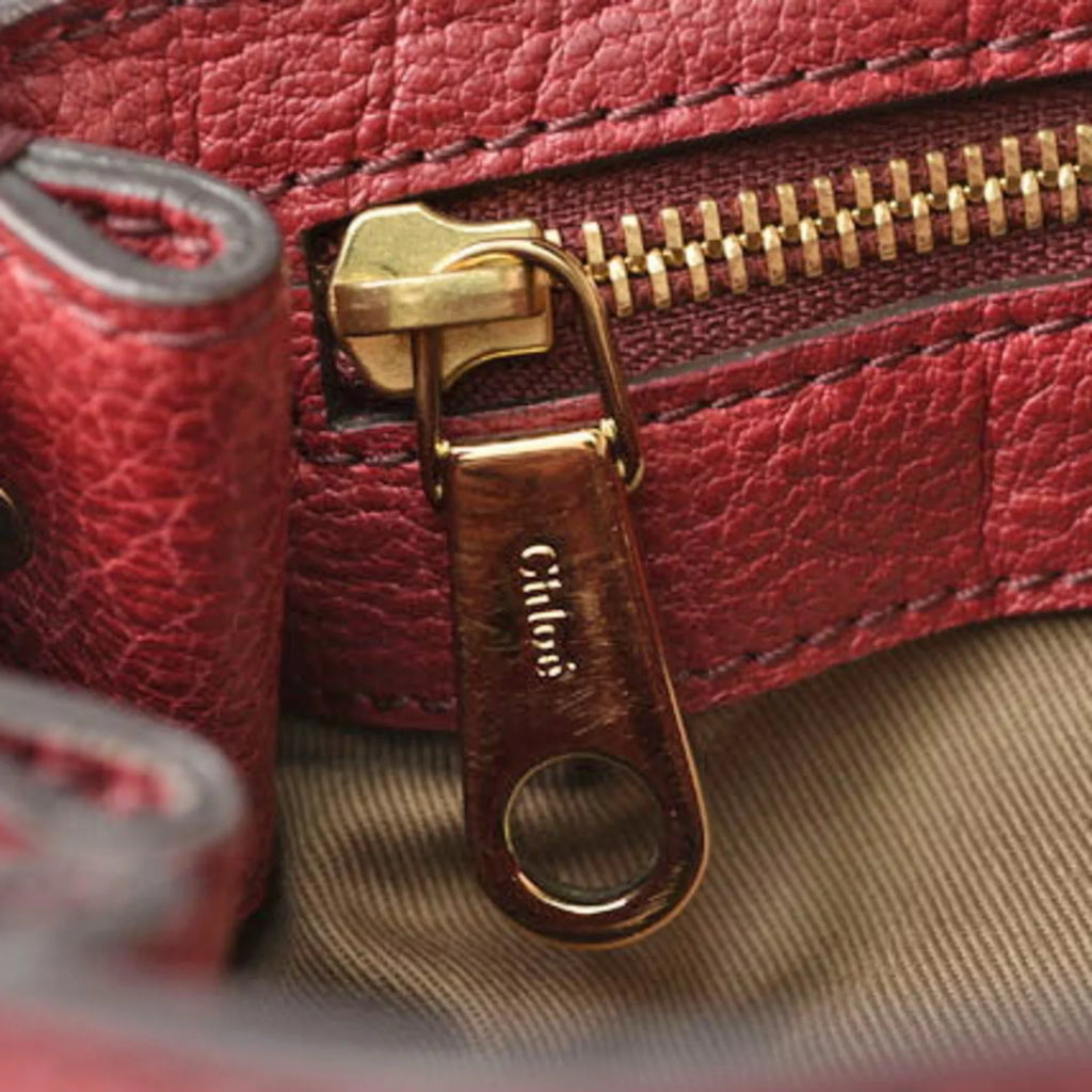 Pre-Owned Chloé Chloe handbag shoulder bag 2way  Elsie leather Bordeaux (Good)