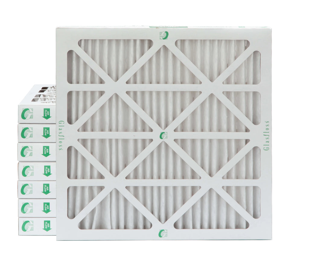 24x24x2  10 Pleated  Furnace Air Filters by Glasfloss Industries. ( 8 Pack ) Exact Size: 23-3/8 x 23-3/8 x 1-3/4