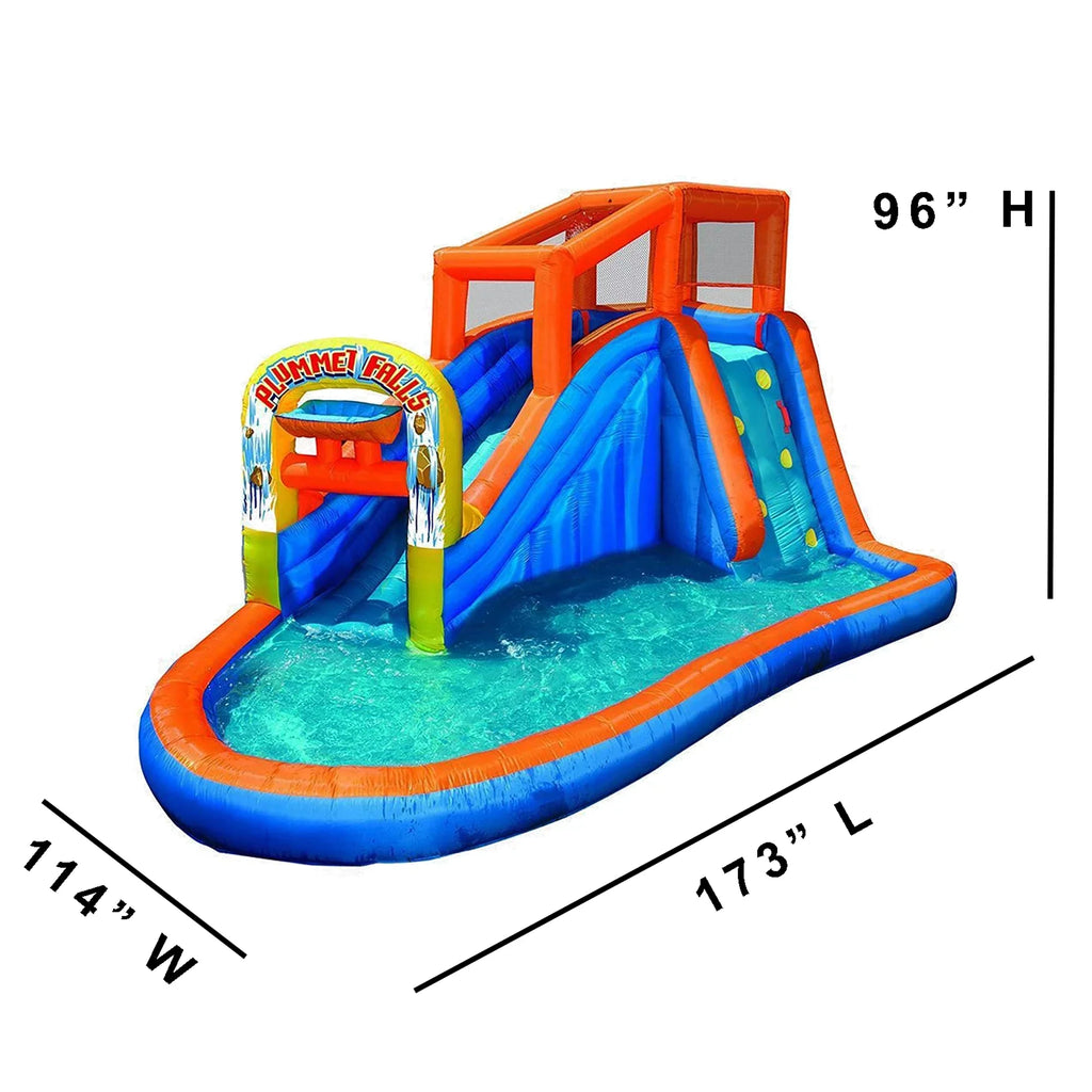 Banzai Plummet Falls Adventure Inflatable Outdoor Water Park Splash Pool