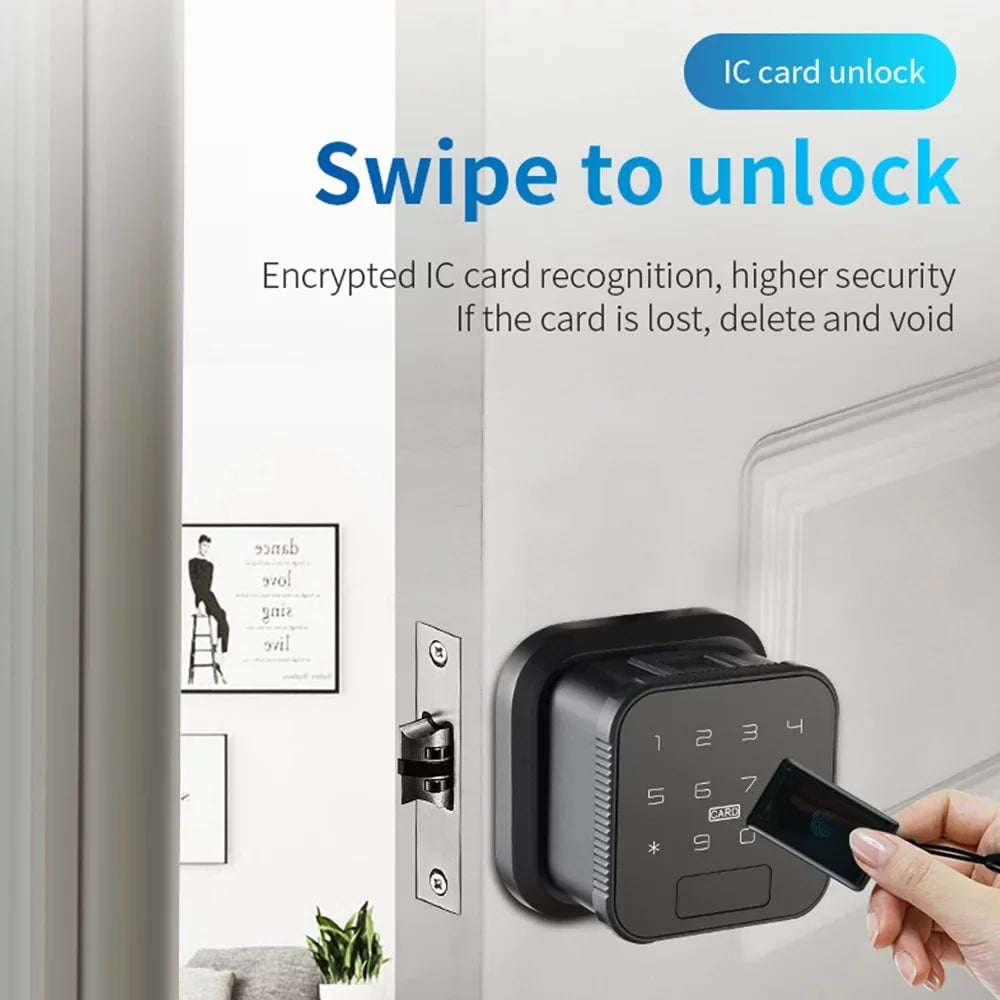 moobody Smart Lock Fingerprint Lock Door Lock Keypad Door Lock with Handle Fingerprint Electronic Deadbolt Door Lock Smart Door Lock Compatible with  Lock