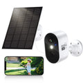 Solar Wireless Security Cameras Outdoor with Spotlight & Siren Alarm, 2K Color Night Vision, 2-Way Talk,Wifi Outdoor Camera with  Motion Detection Work with Alexa
