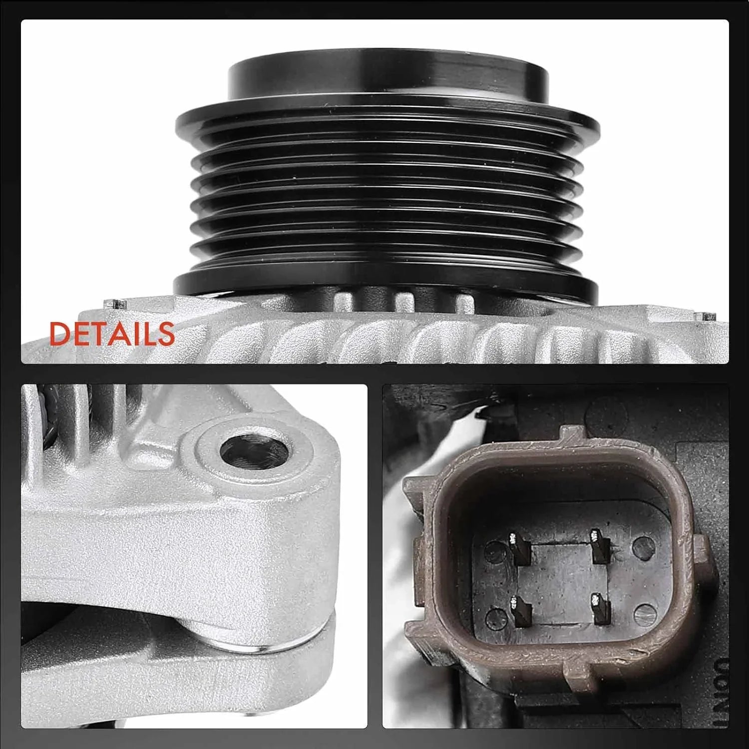 A-Premium Alternator Compatible with Honda Odyssey 2011-2013, Pilot 2012-2015, Ridgeline 2012-2014, V6 3.5L, 130Amp 12V  6-Groove Pulley, Replace# 31100-RV0-A01