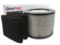GoodVac Replacement  Filter + 2 Carbon Prefilter Wraps to fit Filter Queen Defender 4000