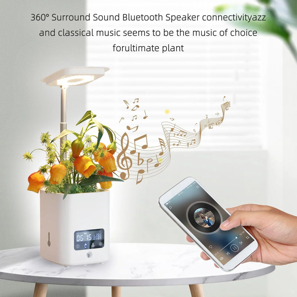 Htovila Smart Planter for Indoor Plants Indoor Garden Grow with Table Desk Lamp Humidifier Automatic Hydroponics Kit Planters for Herb Small Plants