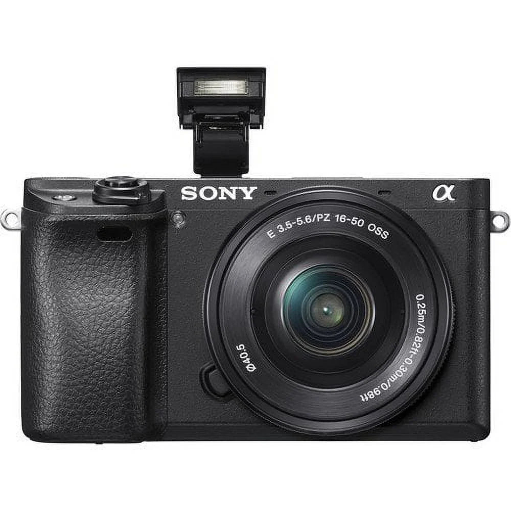 Sony Alpha a6300 Mirrorless Camera W/ 16-50mm Lens Black ILCE6300L/B W/ Soft Bag, Zhiyun-Tech  Stabilizer, 2x Extra Batteries, Rode Mic, 2x 64GB Cards, 4K Monitor , Plus Essential Accessories