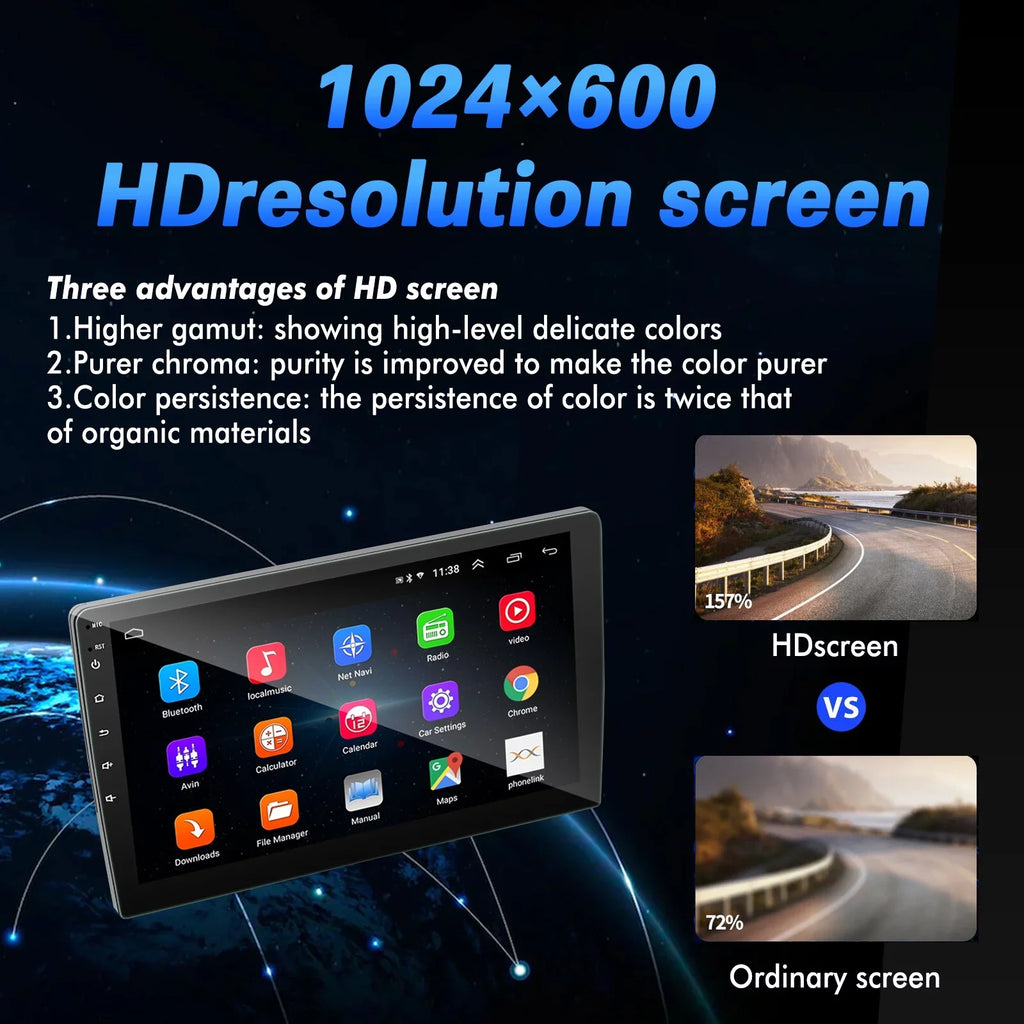 Double Din Car Stereo, 10.1" Android 10.1 Car MP5 Player,  Touch Screen Car Radio W/Bluetooth Mirror Link  Function, Rear Camera Included (2G+32G)