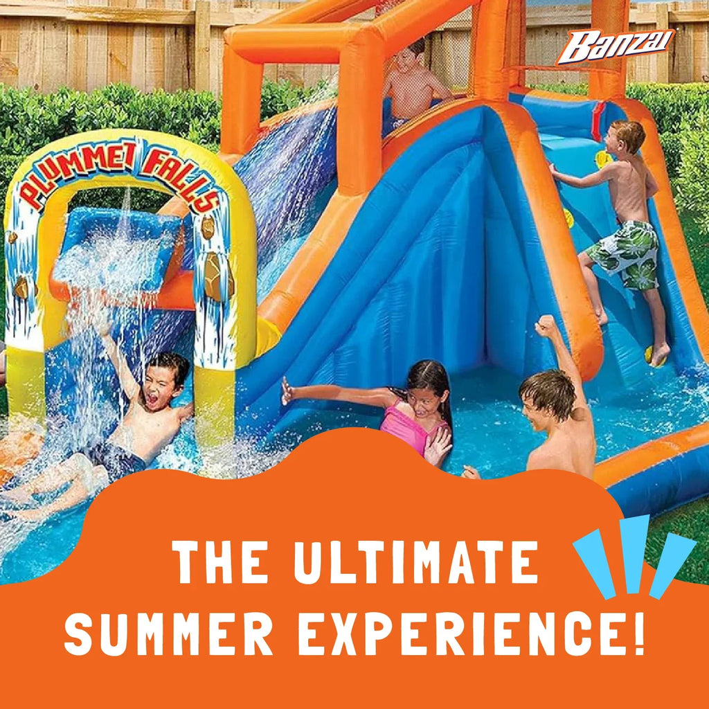 Banzai Plummet Falls Adventure Inflatable Outdoor Water Park Splash Pool