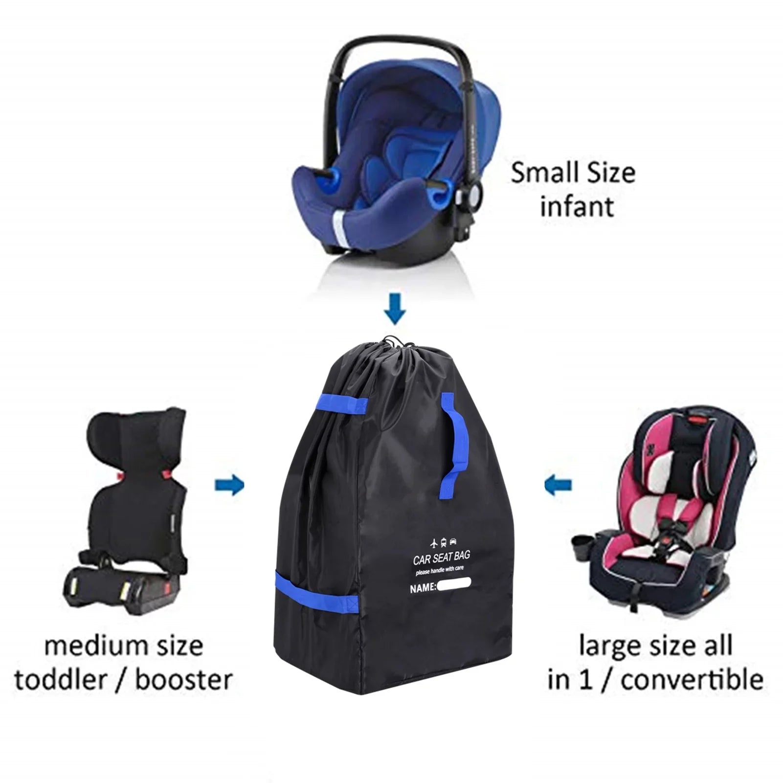 Car Seat Bag for Air Travel Universal Infant Carseat Storage Bag for Airplane Gate Check Large Durable Carseat Travel bag with Shoulder Straps