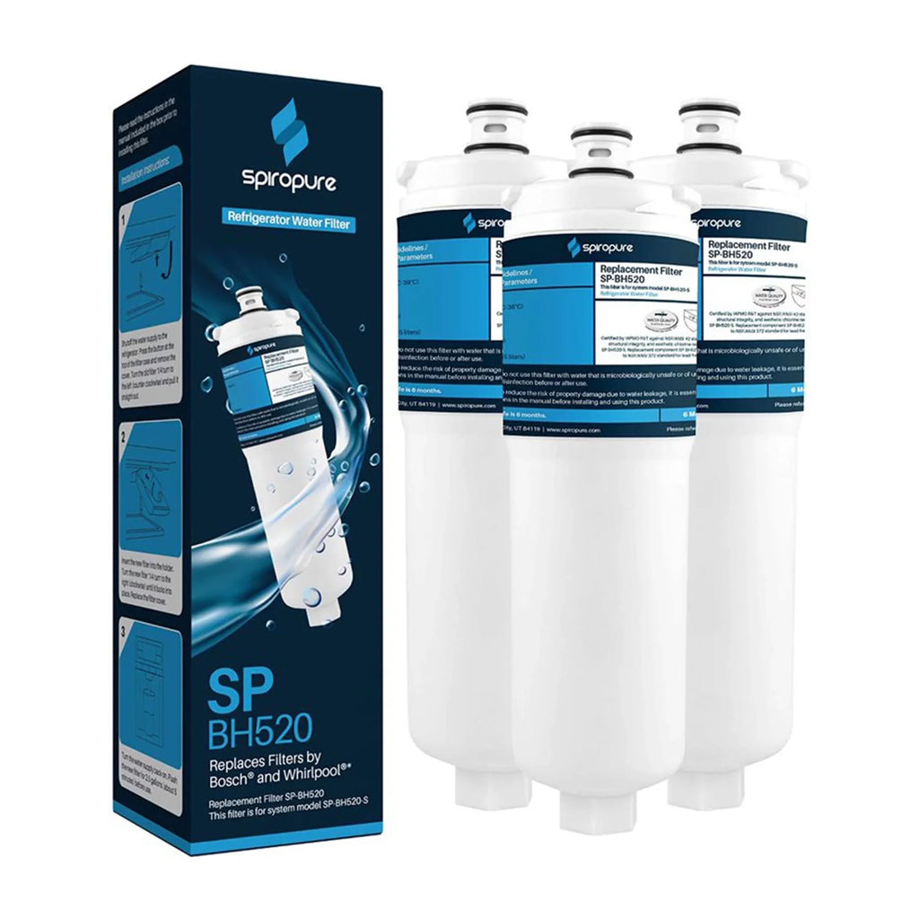 SpiroPure -BH520-3PK Refrigerator Water Filter Replacement Part, 3 Pack