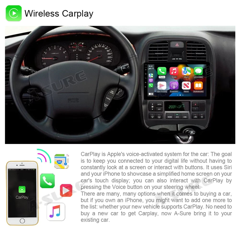Wireless CarPlay Android 11 Car Srereo Player 2+32G for Hyundai Sonata 2001-2005