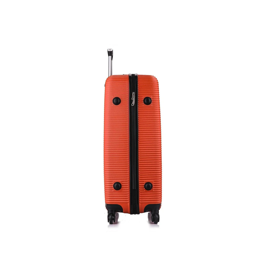 InUSA Royal Large Plastic 4-Wheel Spinner Luggage Orange (IUROY00L-)