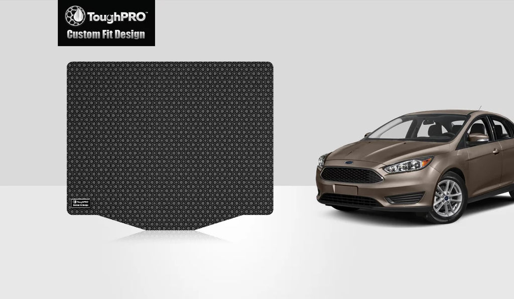 ToughPRO - Trunk Mat Compatible with  Focus - All Weather Heavy Duty (Made in ) - Black Rubber - 2012