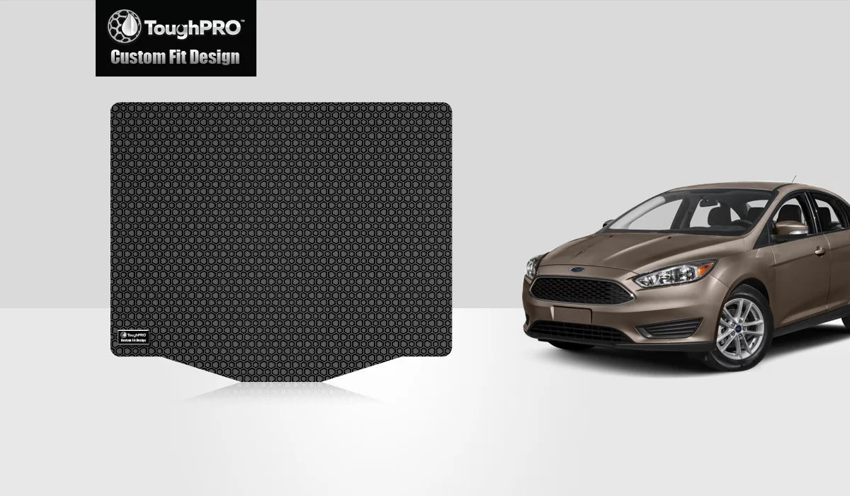 ToughPRO - Trunk Mat Compatible with  Focus - All Weather Heavy Duty (Made in ) - Black Rubber - 2012