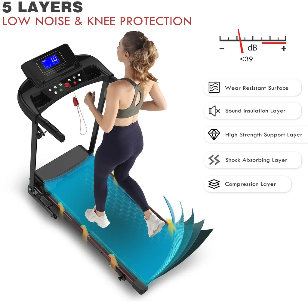 Walking Pad, Sturdy & Durable Under Desk Treadmill, Folding Treadmill with 300LBS Capacity, Beautifully Designed Installation-Free Treadmills for Home Bluetooth Speaker