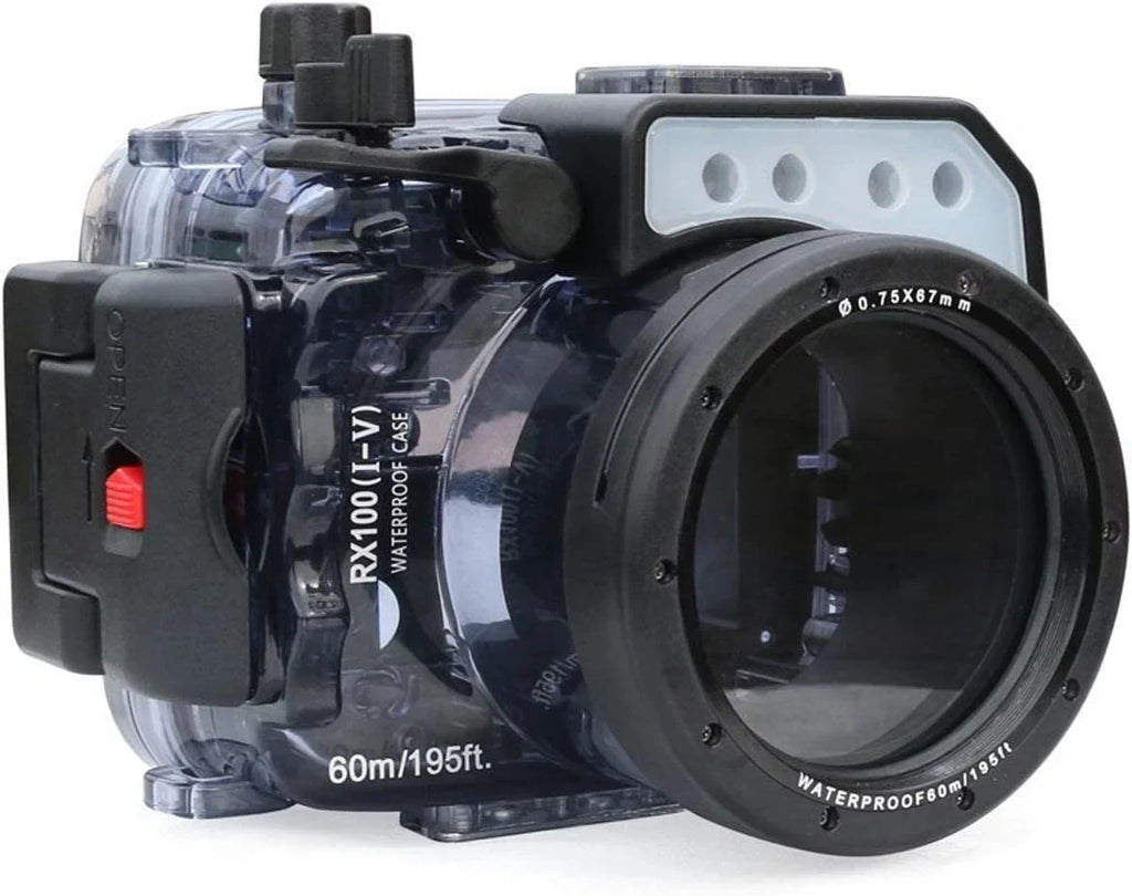 Seafrogs 60M Underwater Camera Housing w/ Dome Port & Two Hands Aluminium Tray Kit, Waterproof case for Sony RX100 I    V RX100 M2 M3 M4 M5