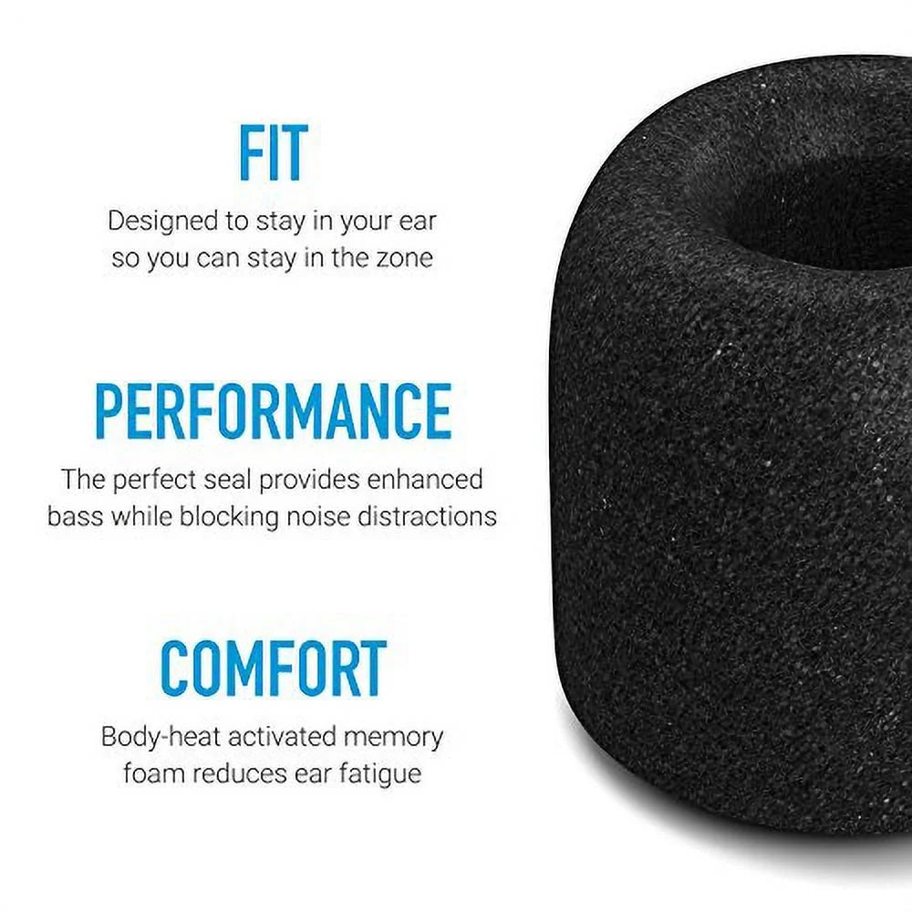 Comply Isolation Noise Cancelling Memory Foam Earphone Tips for Sennheiser HD1 Momentum MIE2,  800 S,  3.00, 5.00 and 7.00BT, Premium Replacement Earbud Tips, Comfortable Secure Fit(Large,3 Pairs)