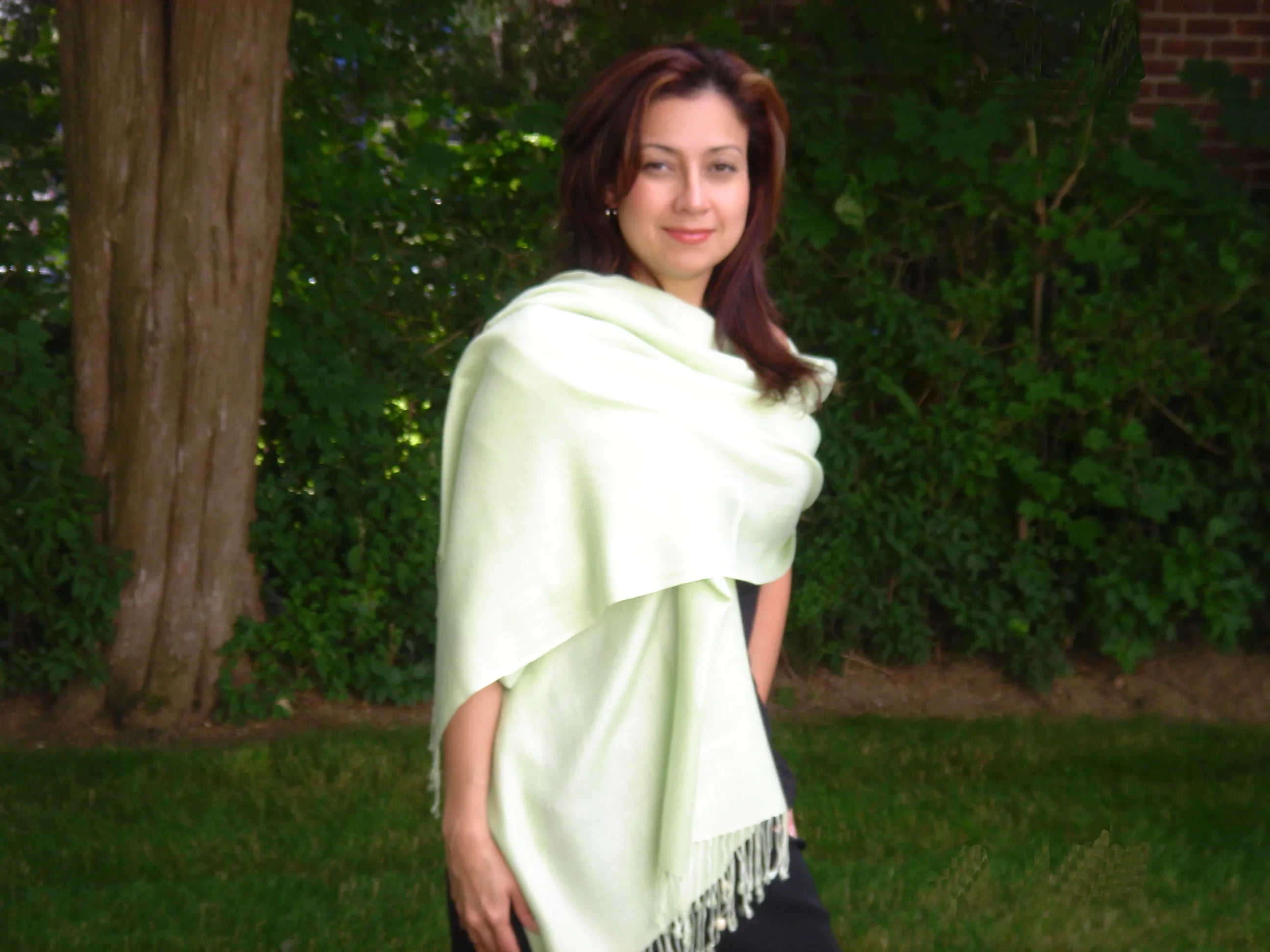Shawl/Shawls/Scarf/Scarves/Wrap/Stole/Muffler/Cape/Ruana/Blanket/Throw/Pashmina Shawl/Cashmere Scarf/Wool/Silk (Honey Dew Green Regular Shawl)