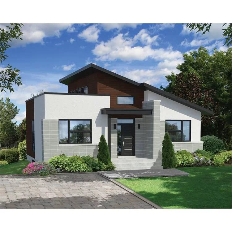 The House Designers: -7565 Builder-Ready Blueprints to Build a Tiny Contemporary House Plan with Basement Foundation (5 Printed Sets)