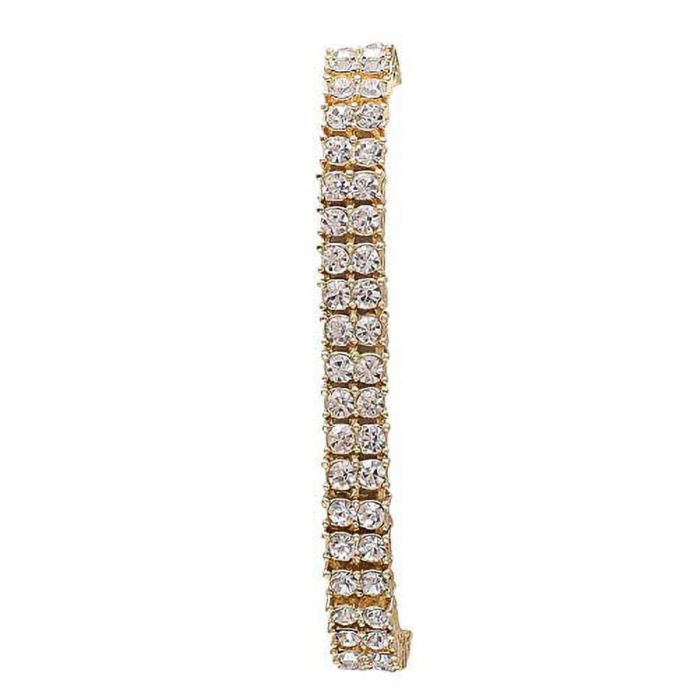 Bling'ed Out King and Queen Hip Hop Watch Set Perfect for Power Couples to Flaunt On and Off The Dance Floor - ST10325/ST10364 His&Hers(ST10327Gld Gld)