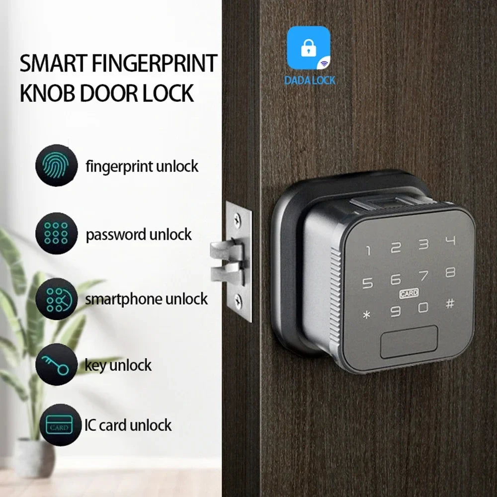 moobody Smart Lock Fingerprint Lock Door Lock Keypad Door Lock with Handle Fingerprint Electronic Deadbolt Door Lock Smart Door Lock Compatible with  Lock
