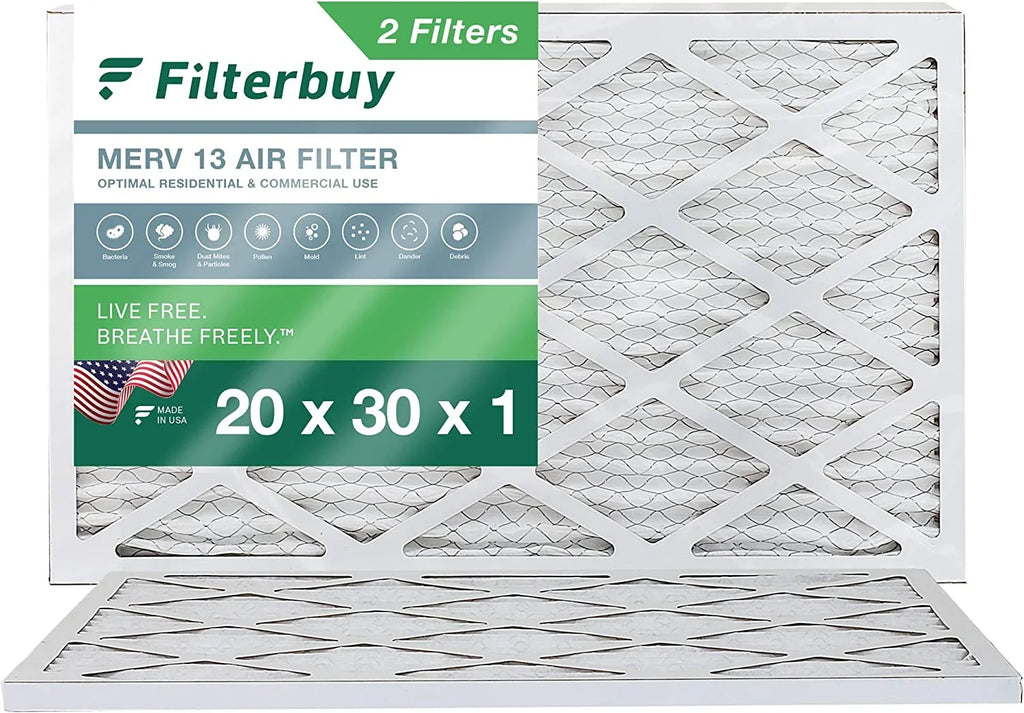 Filterbuy 20x30x1  13 Pleated   Furnace Air Filters (2-Pack)