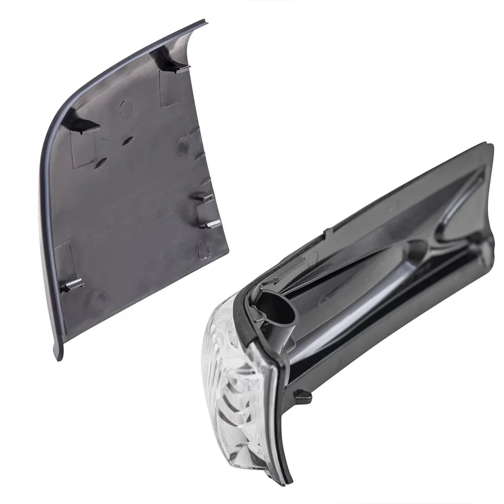 Brock Aftermarket Replacement Driver Left Door Mirror Cover Paint To Match Gray And Turn Signal Light Set Compatible With 2015-2021  Promaster City /Tradesman