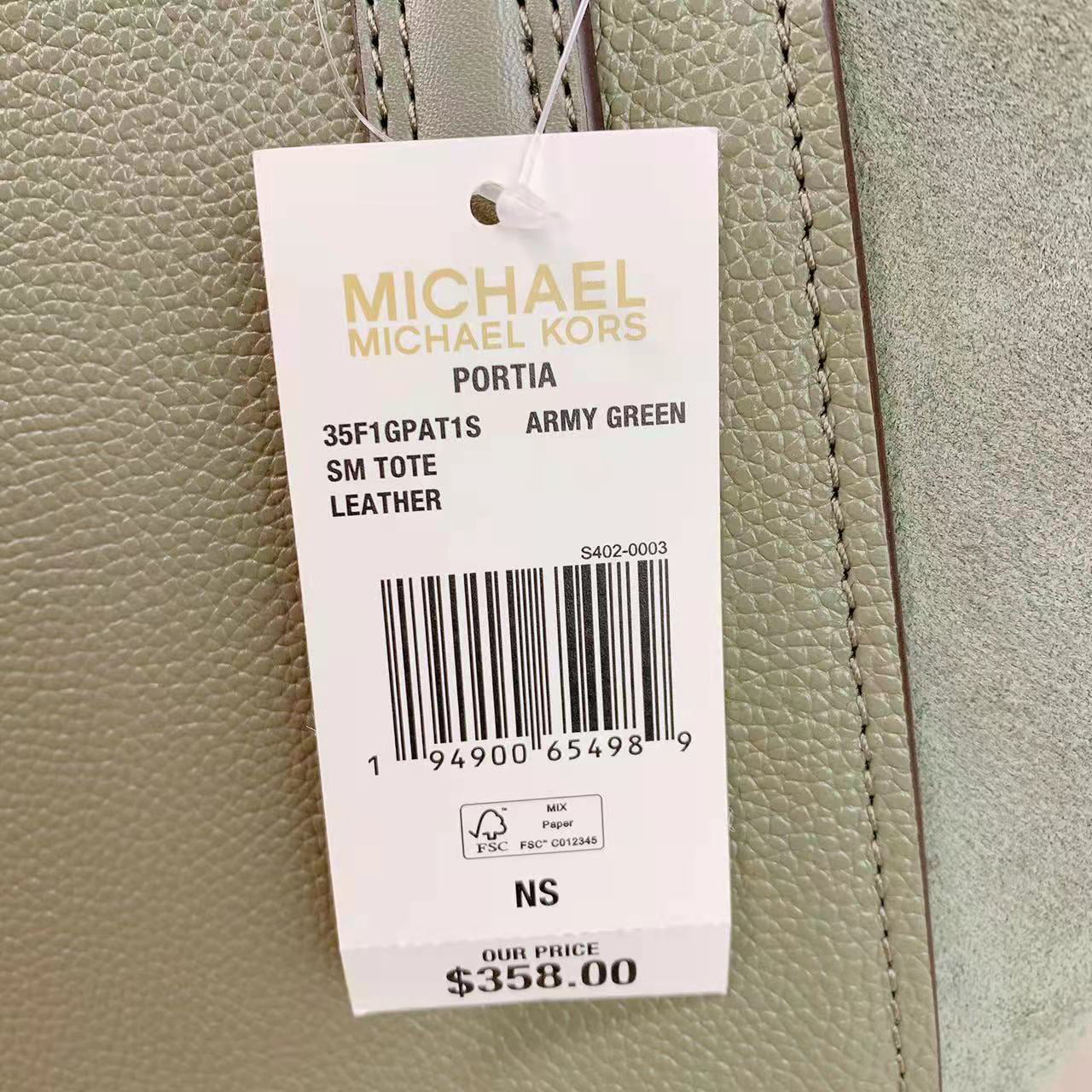 Michael Kors 35F1Gpat1S Portia Small Tote Bags In Army Green