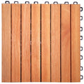 Brands - Patio Outdoor Hardwood 8 Slats Interlocking Deck Tiles, 10