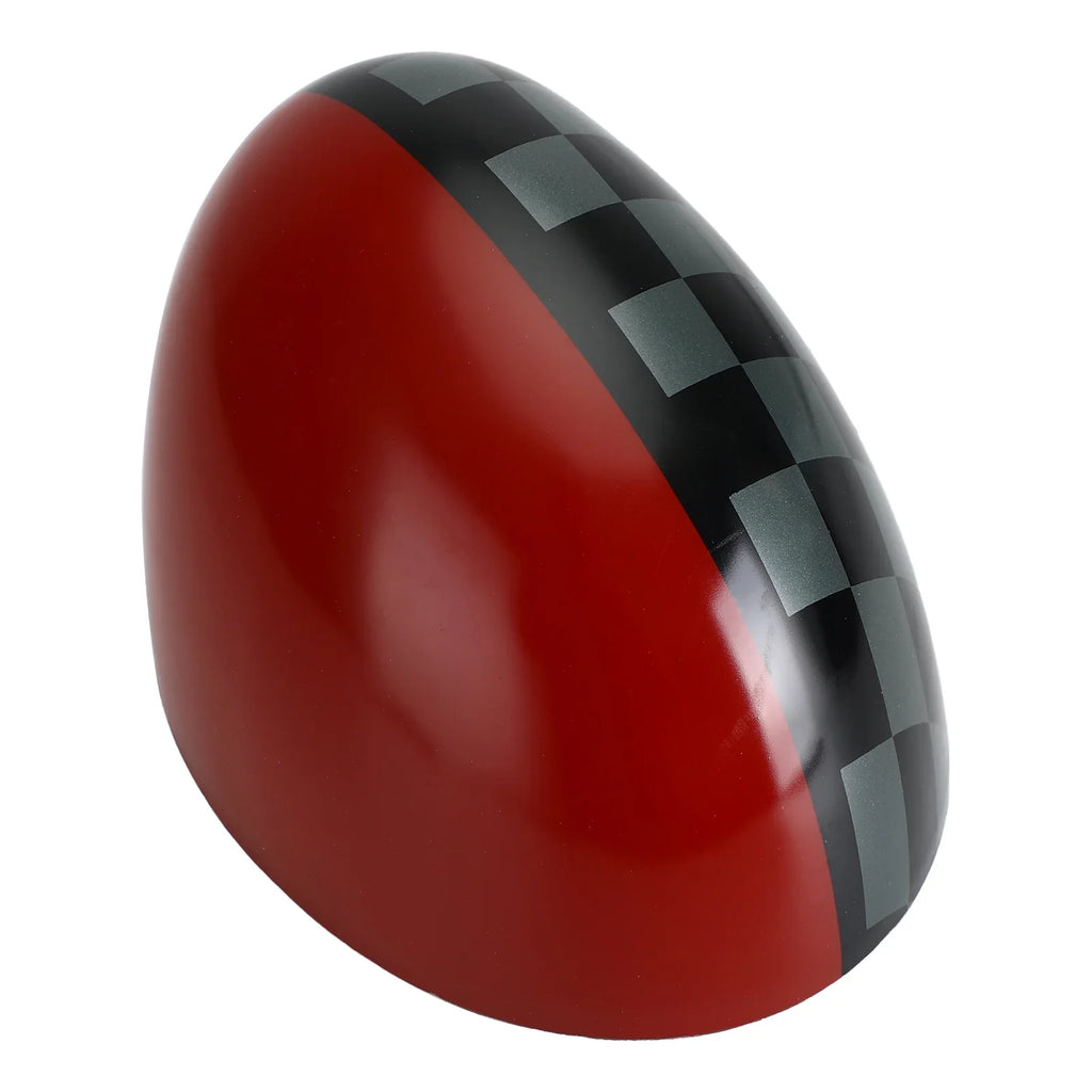 Black/Grey checkered Red Mirror Cover for  Cooper Hardtop F55 F56