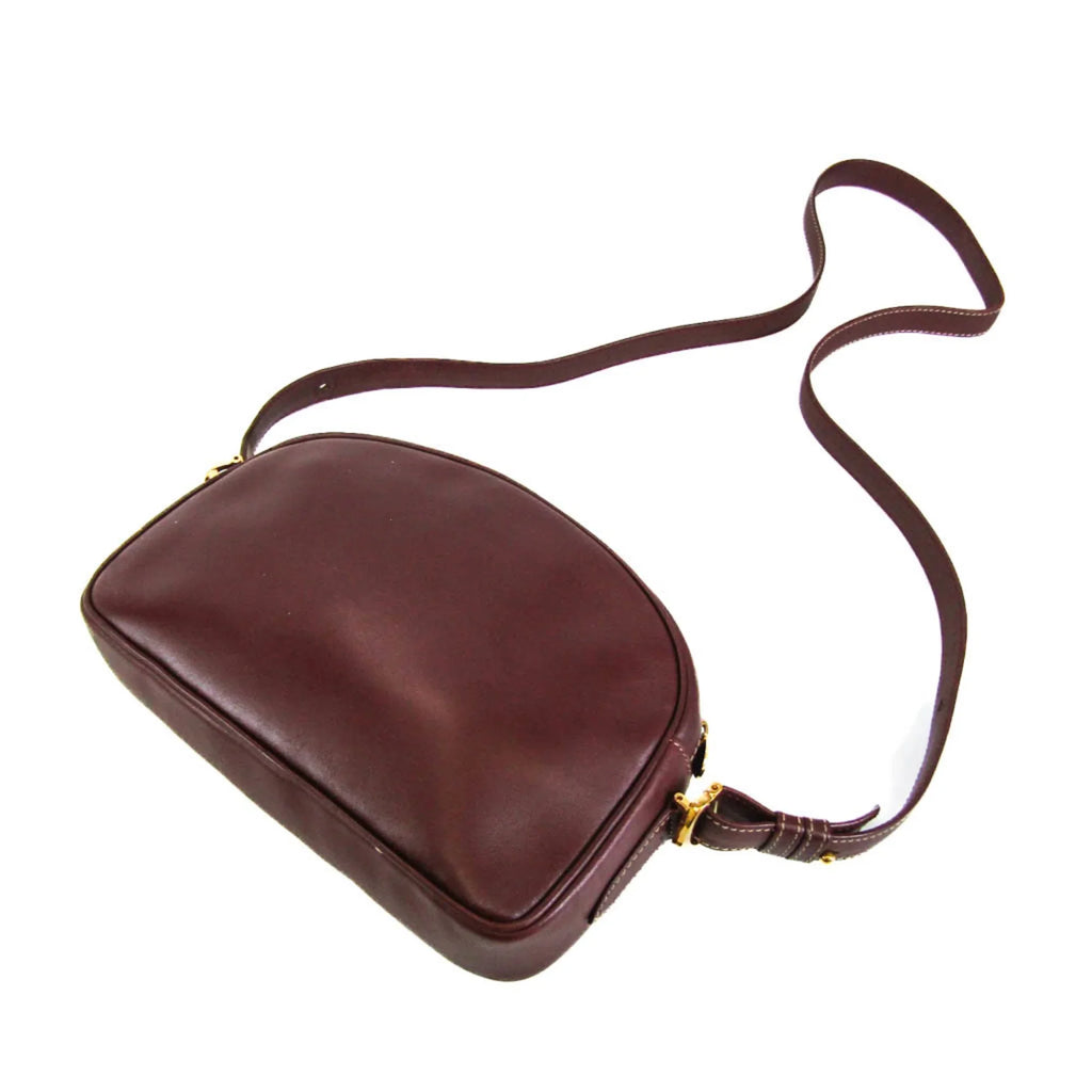 Pre-Owned Cartier Must Women's Leather Shoulder Bag Bordeaux (Good)