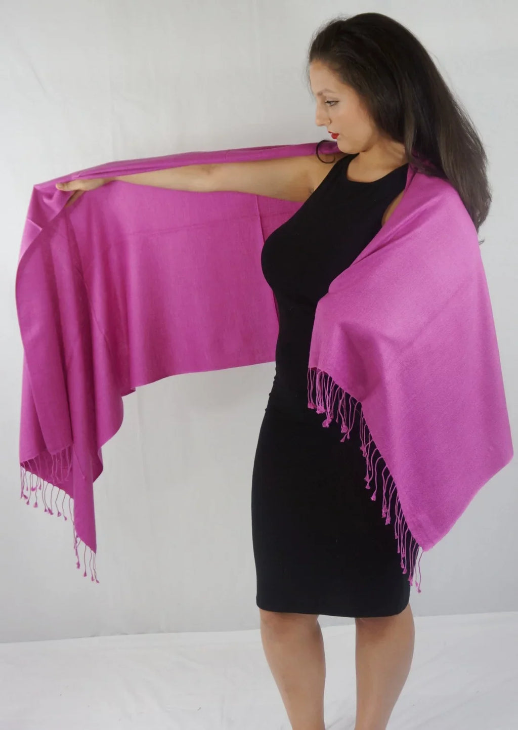 Shawl/Shawls/Scarf/Scarves/Wrap/Stole/Muffler/Cape/Ruana/Blanket/Throw/Pashmina Shawl/Cashmere Scarf/Wool/Silk (Raspberry Regular Shawl)