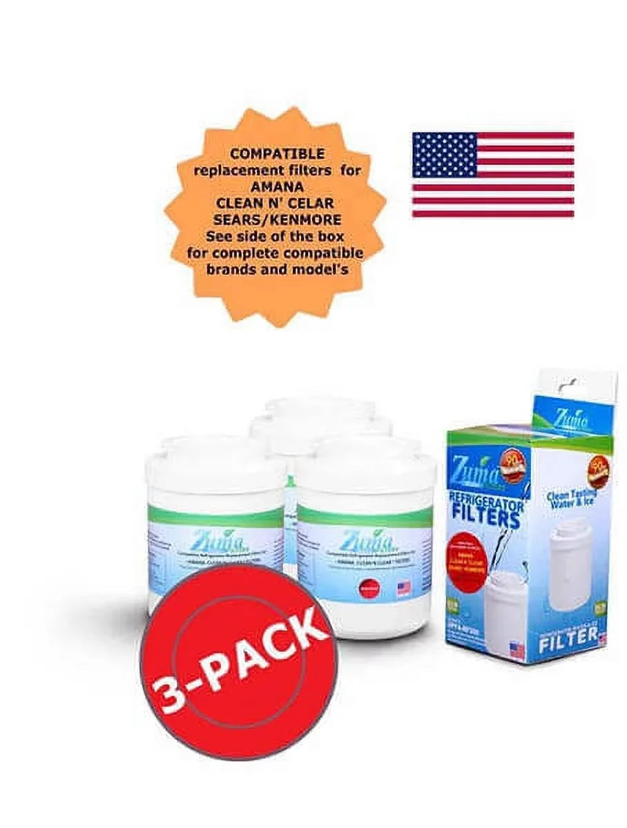 Brand , Water and Ice Filter , Model # -RF300 , Compatible with Amana® 12527305 - 3 Pack - Made in U.S.A.