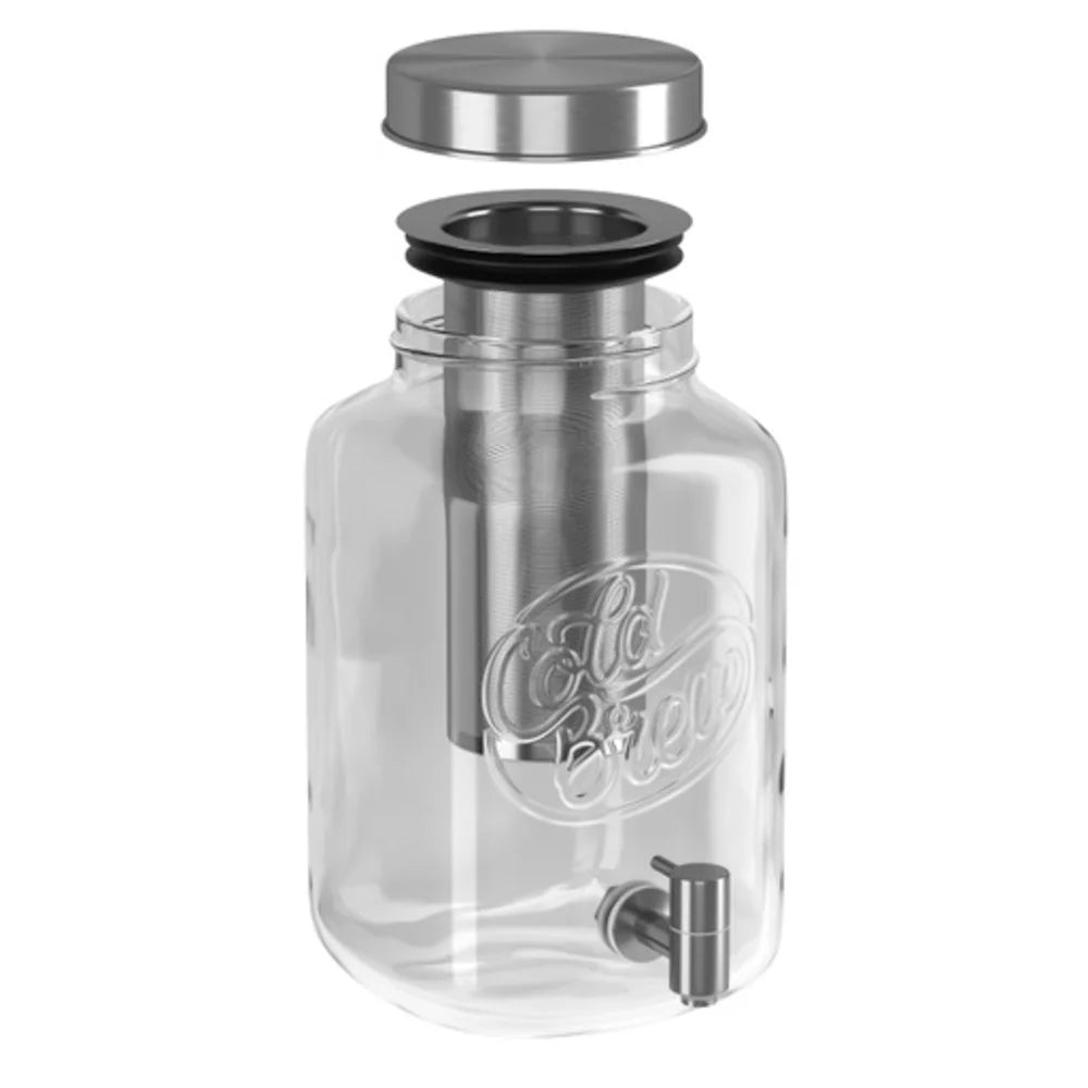 Kook Cold Brew Dispenser with Stainless Steel Spigot, 1 Gallon