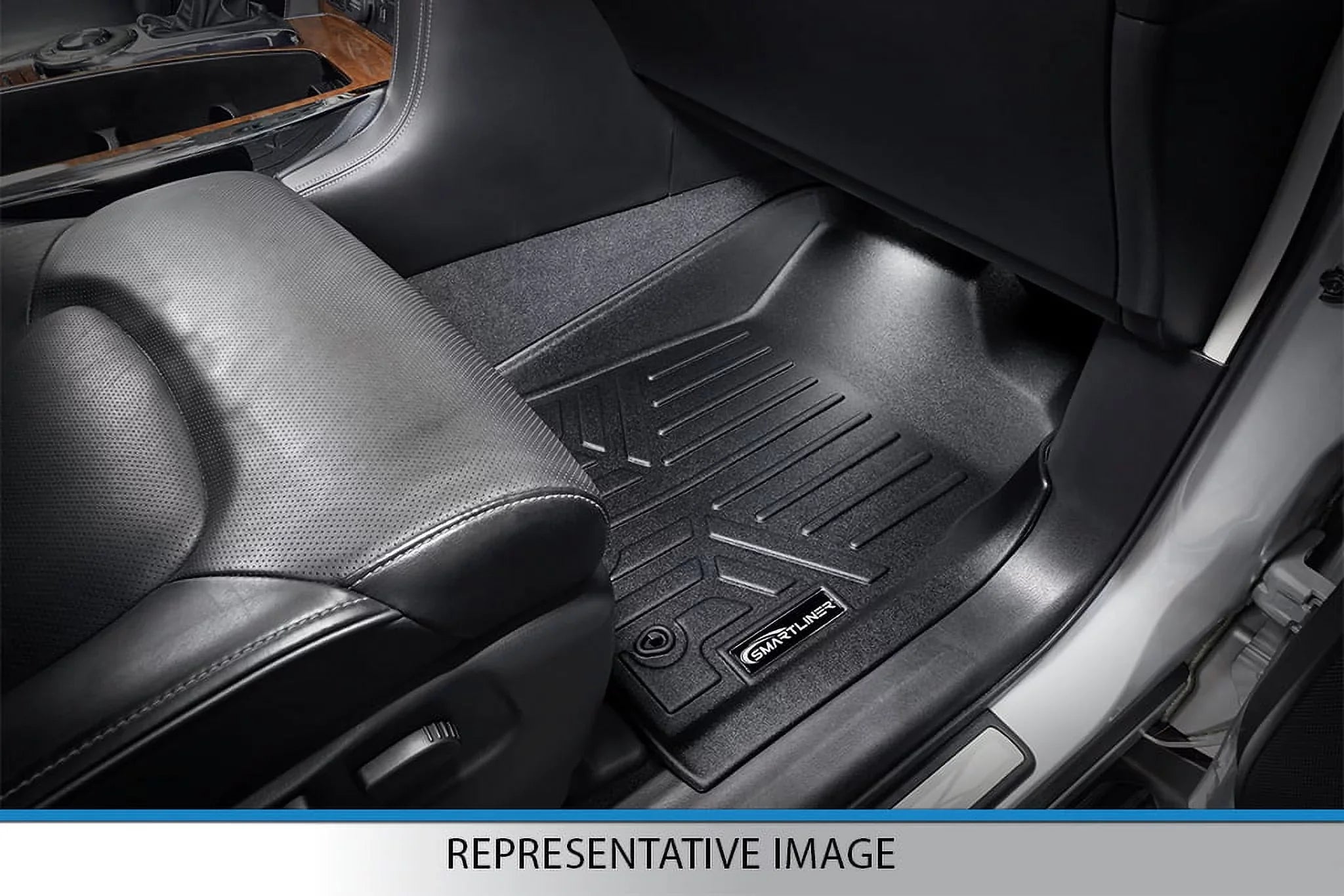 Smartliner Front 1st Row Floor Liner Mat Black for 2008-20 Dodge Grand Caravan