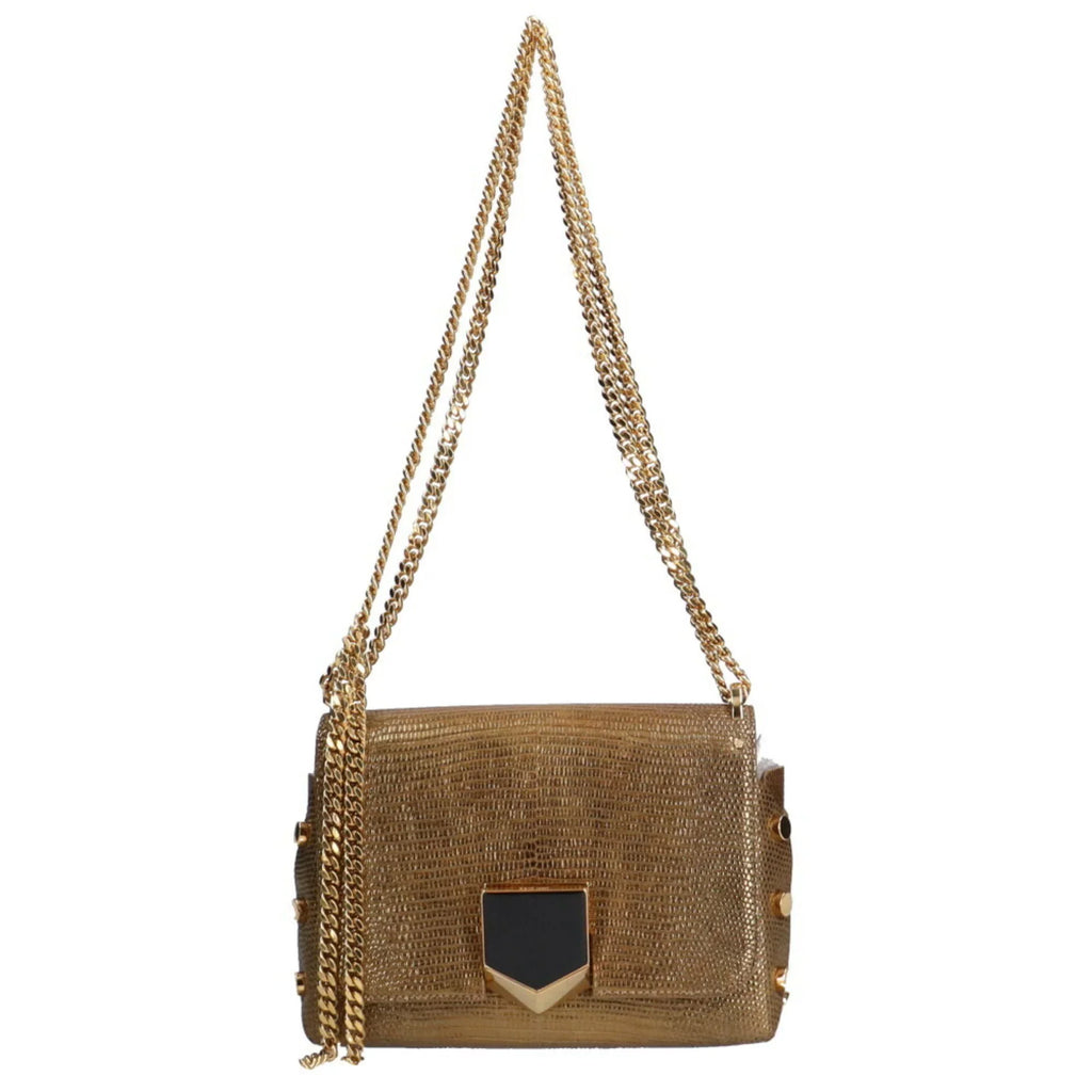Pre-Owned Jimmy Choo Chain Shoulder Bag Leather Gold Women's (Fair)