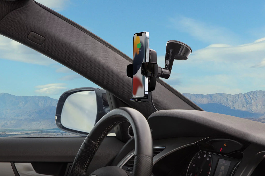 Scosche UQ3WDV- Qi-enabled Wireless Charging Universal Phone Mount w/ Stick Grip Black
