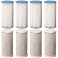 8 Big Blue  Carbon Block & Pleated Sediment 4.5" x 10" Replacement Filter Cartridges