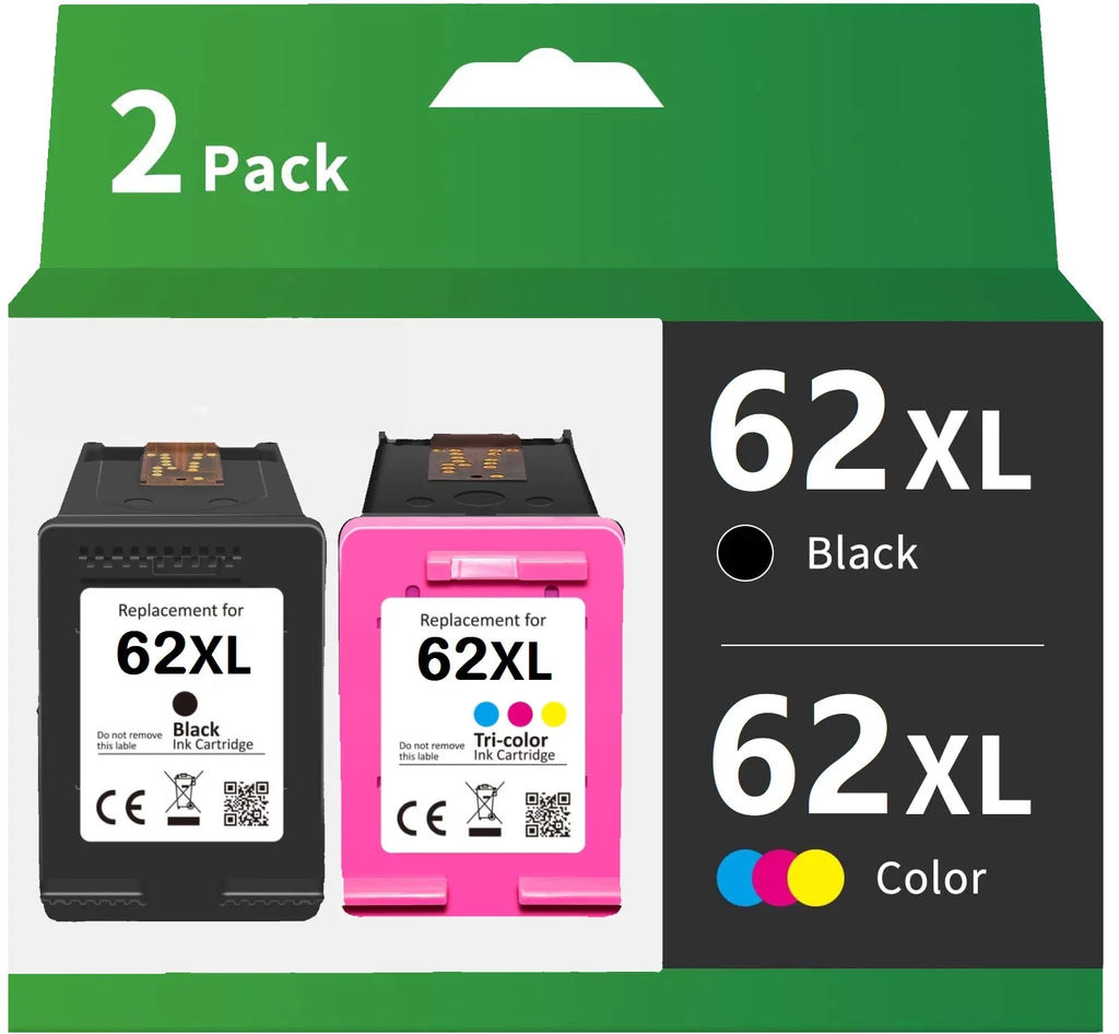 Compatible 62XL 62  High Yield Ink Cartridge Replacement for  Envy 5540 5660 7645 5642 5542 5640 7644 8000 OfficeJet 200 250 5740 200 5745 Printer
