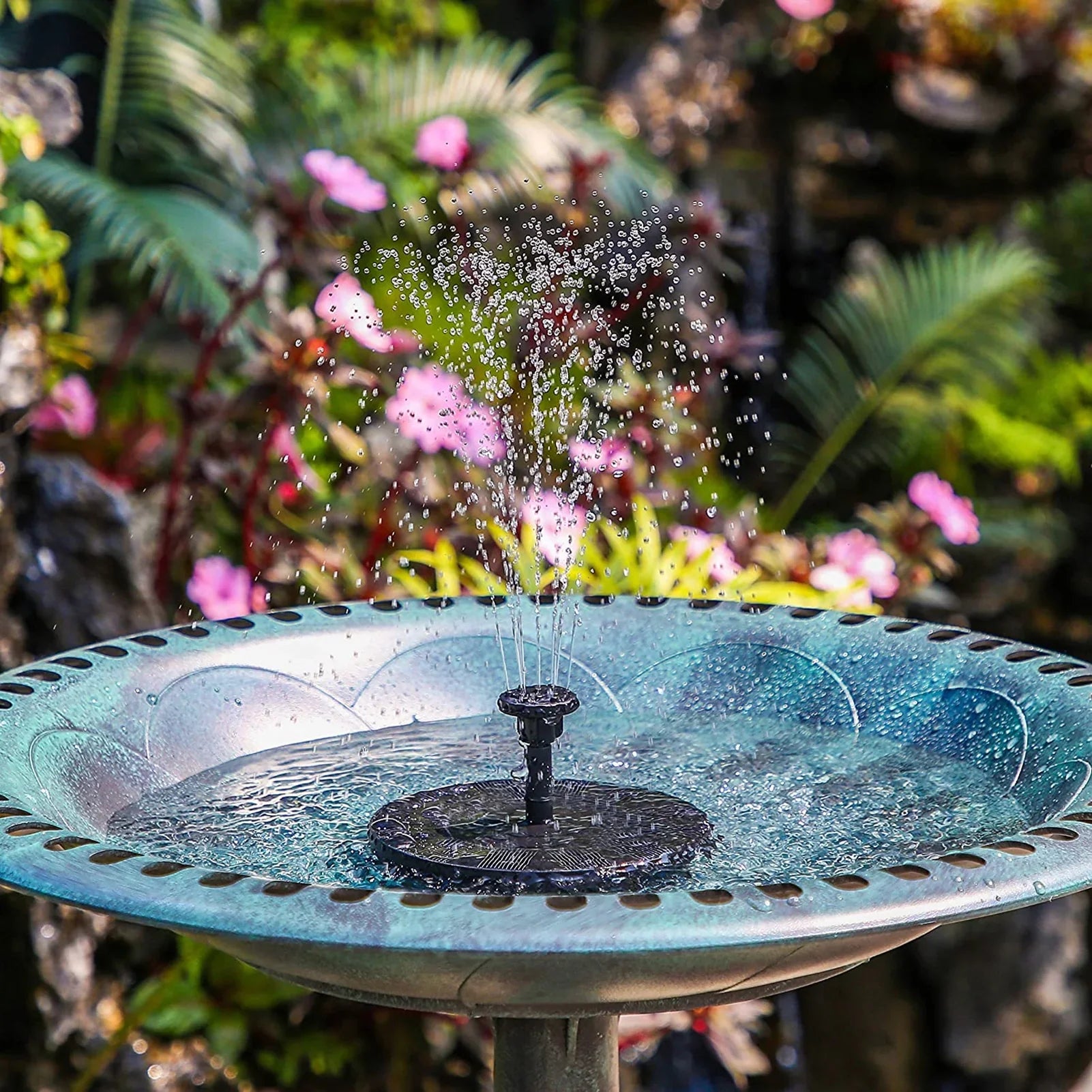 Nebublu Fountain,7 Spray Patterns Solar Pump 3w Water Pump With Battery Pond Pool Bath 7 Patterns Water Pump And Solar Powered 3w Solar Powered Pool Fish Bath 7 Spray Led