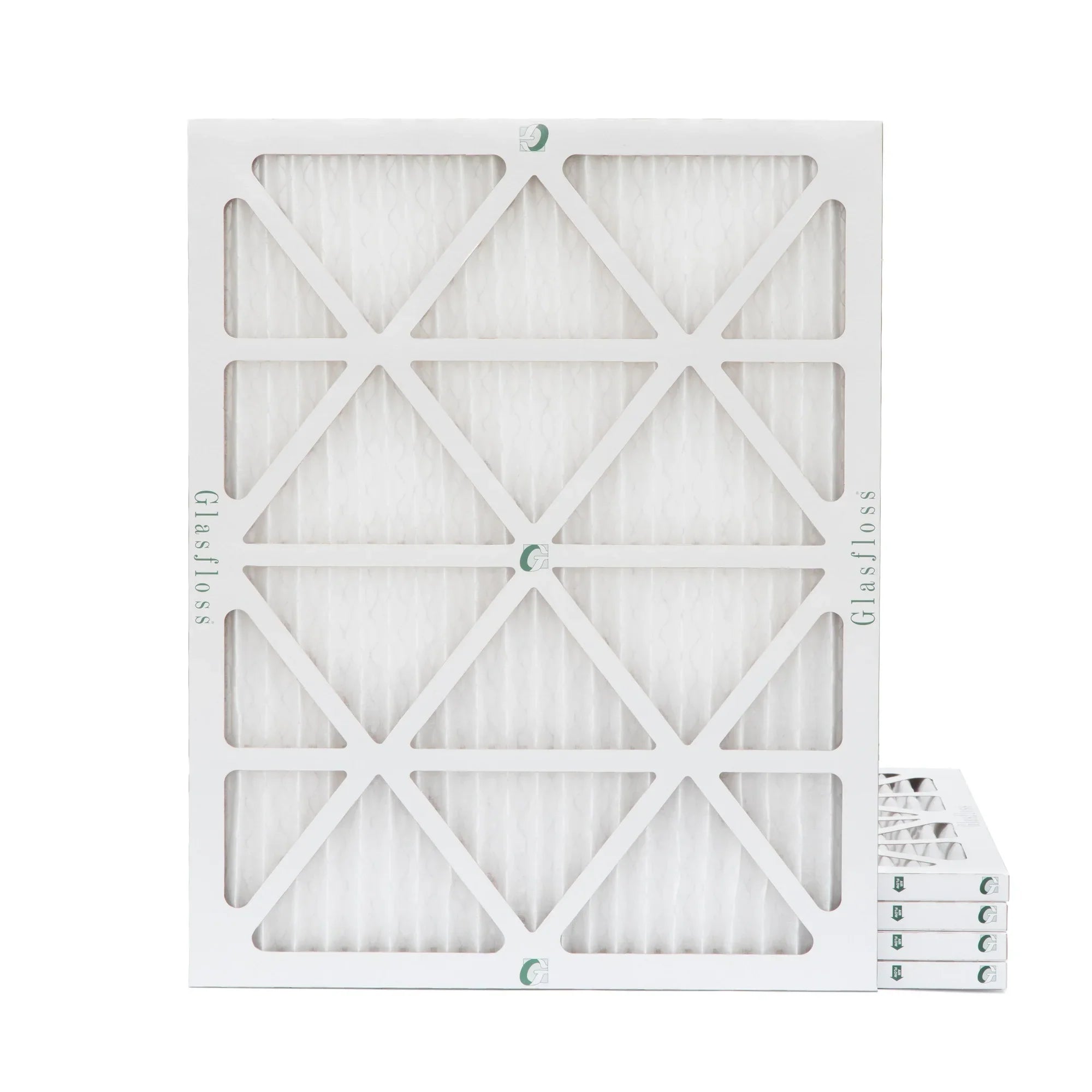 16x20x1  10 Pleated  Air Filters by Glasfloss. ( Quantity 5 ) Exact Size: 15-1/2 x 19-1/2 x 7/8