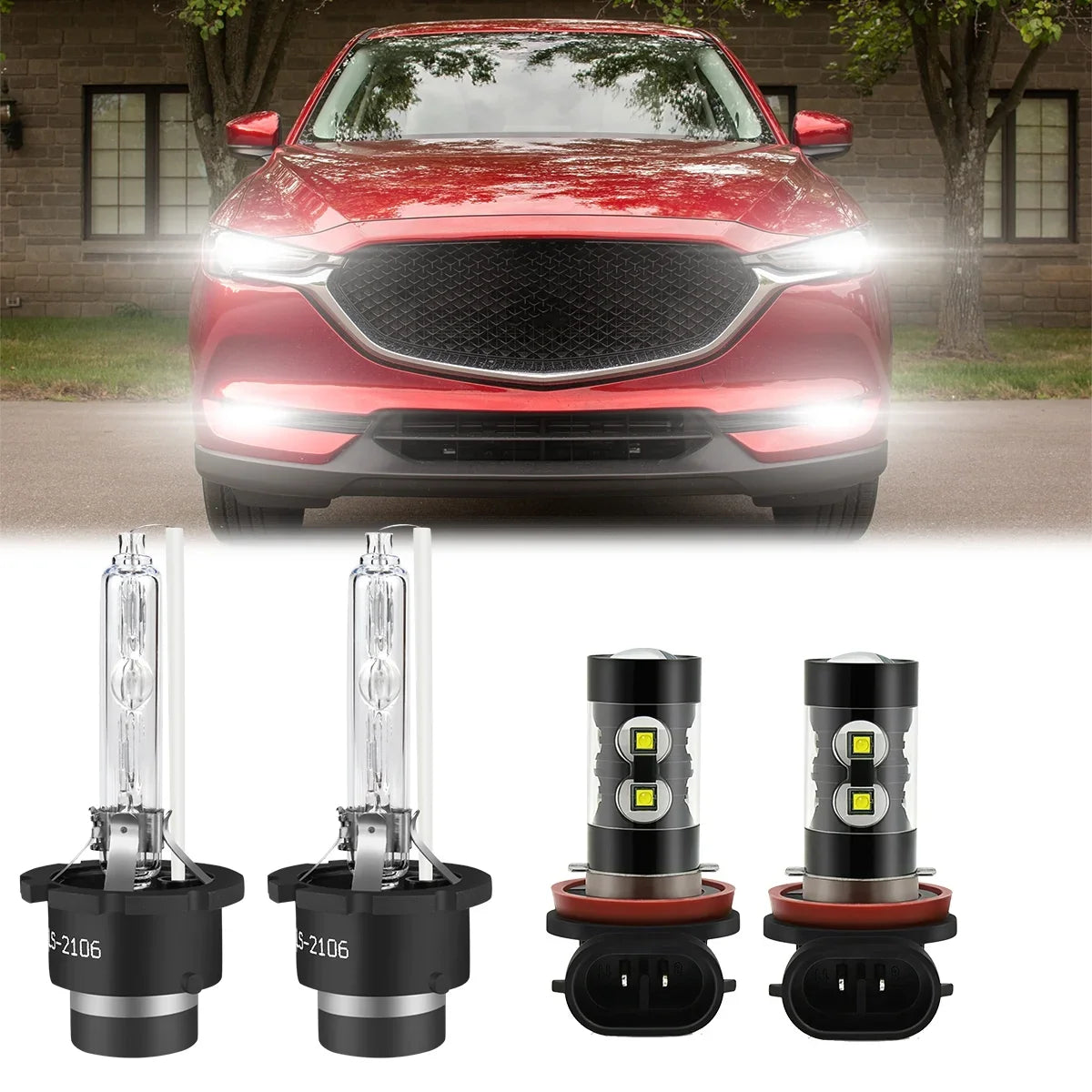 D4S  Headlight Bulbs for Mazda -5 2018 H11 H8 Led Fog Lights 4pcs