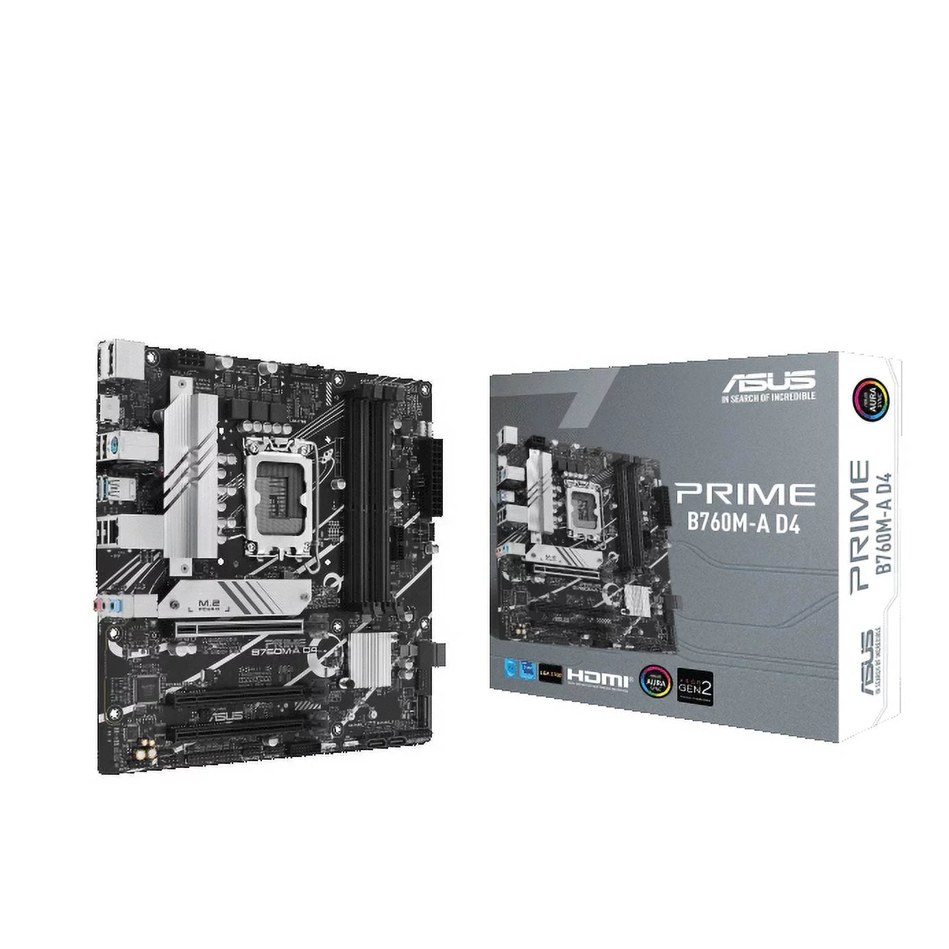 B760M-A D4 Intel B760 ( 1700)(13th and 12th Gen) mATX motherboard, PCIe 4.0, two M.2 slots, Realtek 2.5Gb Ethernet, DisplayPort, Dual ,  6 Gbps, rear  3.2 Gen 2, front  3