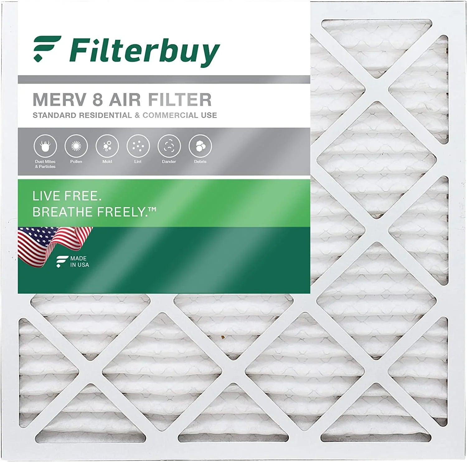 Filterbuy 24x24x4  8 Pleated   Furnace Air Filters (1-Pack)