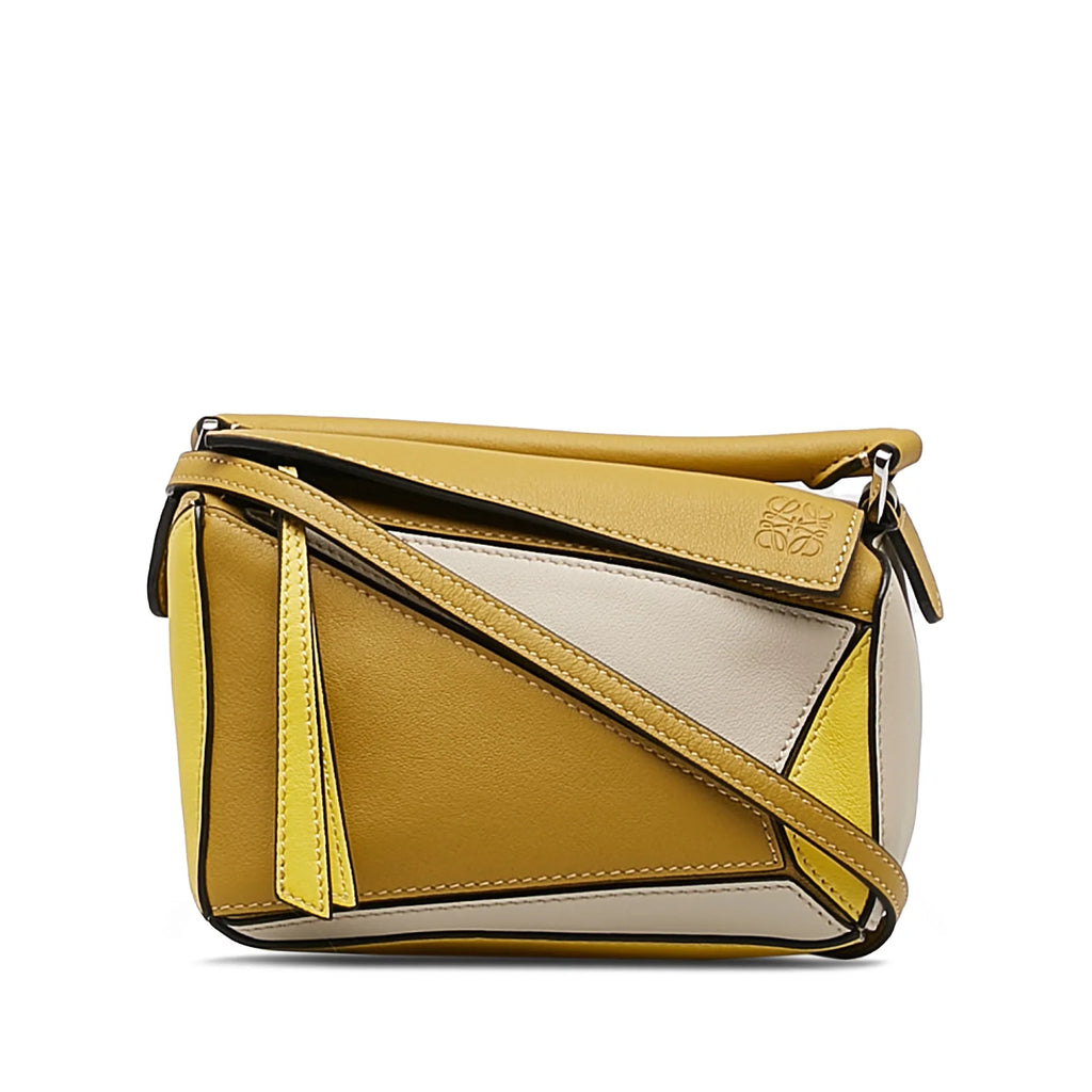 Pre-Owned Authenticated  Mini Puzzle Satchel Calf Leather Yellow Unisex (Good)