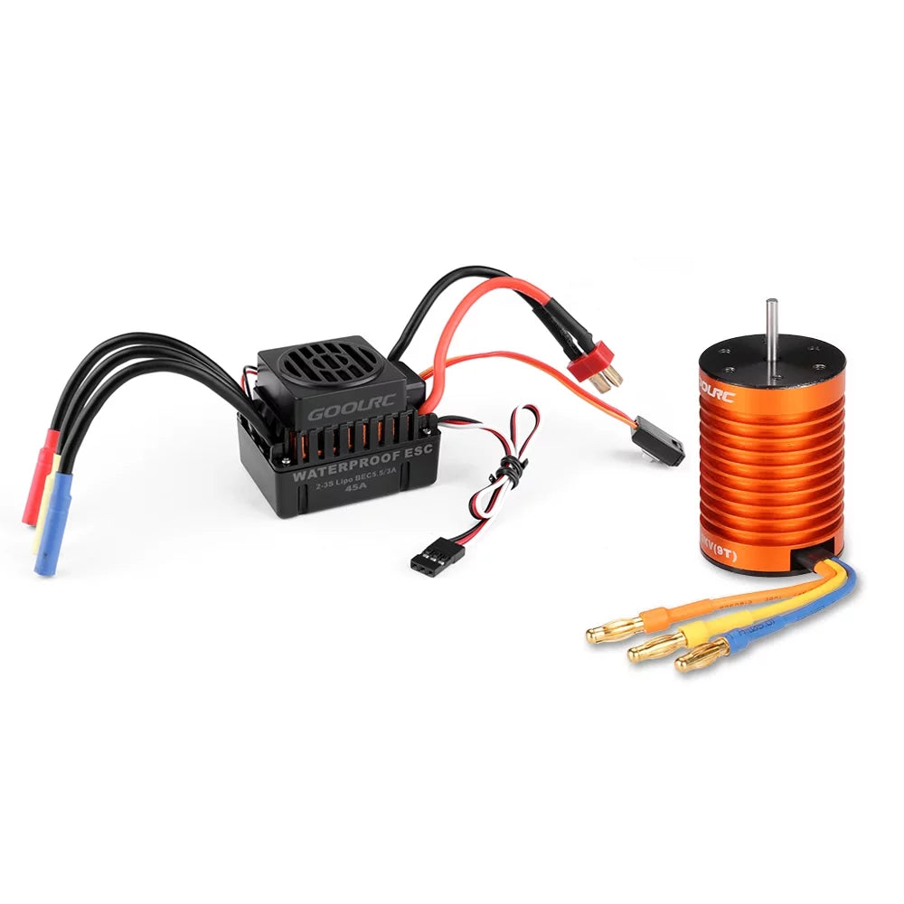 GoolRC  Accessory,Motor 45a F540 4370kv Motor With 45a Motor And 45a Set 110 1/10 Remote Car 45a Esc Combo Set Car MotorCar 45a 110waterproof MotorCombo F540 Waterproof Rookin 1/10