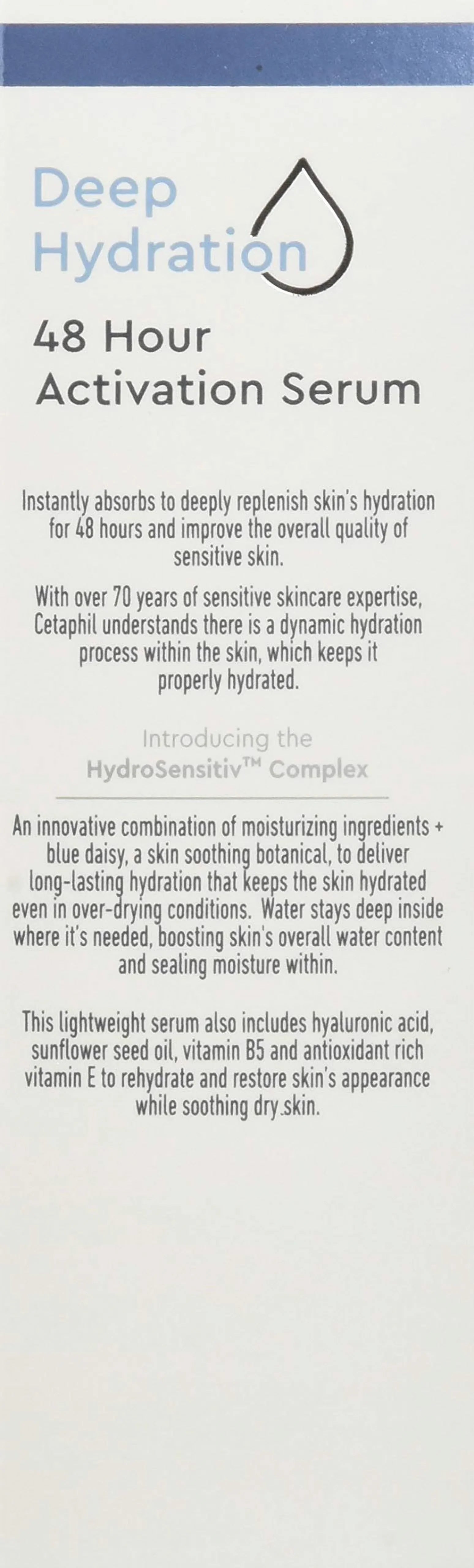 Cetaphil Cetaphil Deep Hydration 48 Hour Activation Serum 1 Fl Ounce 48 Hour Dry Skin Face Moisturizer For Sensitive Skin, 1 Fl Ounce