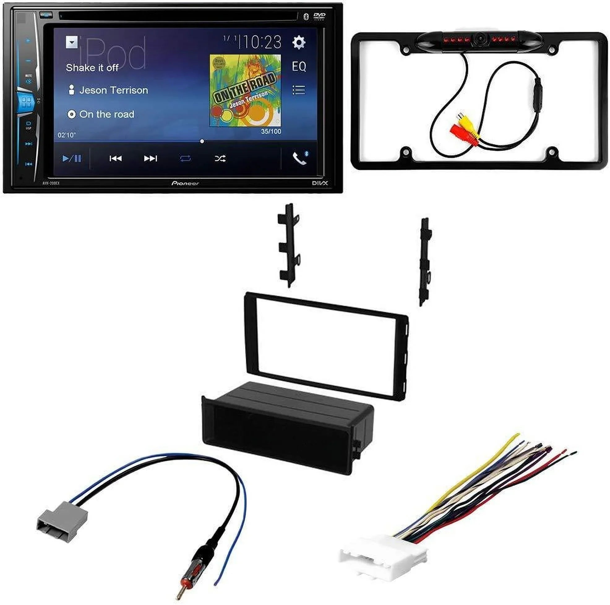 KIT2607 Bundle with Pioneer Multimedia  Car Stereo and Installation Kit - for 2014-2015 Nissan Rouge w/Base Radio / Bluetooth Touchscreen, Backup Camera, 2 Din Dash Kit